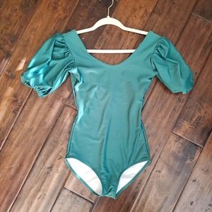 Victorian-inspired one-piece swimsuit